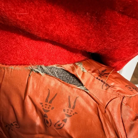 Vintage Elegant Red mohair? Women's Coat - Picture 12 of 15